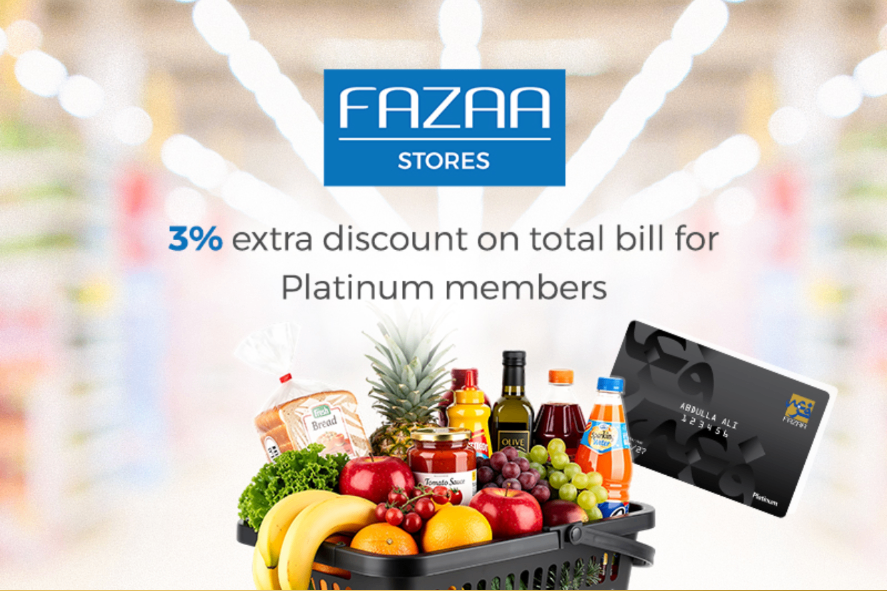 Fazaa Stores — 3% extra discount for Platinum members
